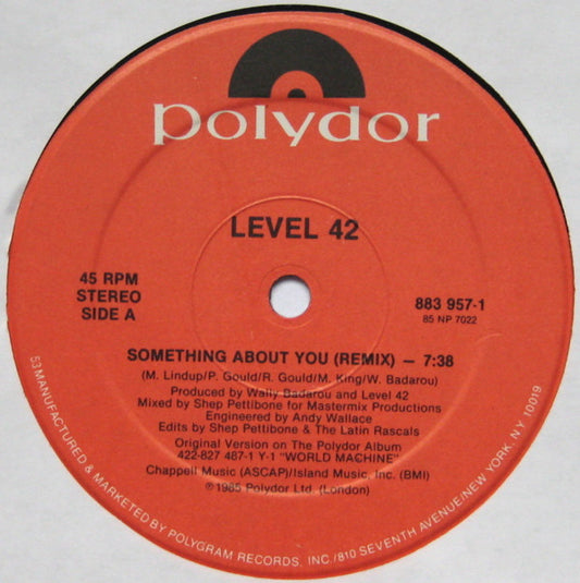 Level 42 : Something About You (12", HRM)