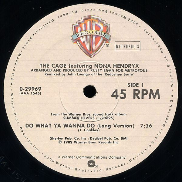 The Cage Featuring Nona Hendryx : Do What Ya Wanna Do (12")