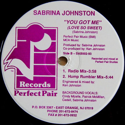 Sabrina Johnston : You Got Me (Love So Sweet) (12")
