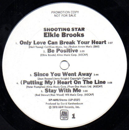Elkie Brooks : Shooting Star (LP, Album, Promo)