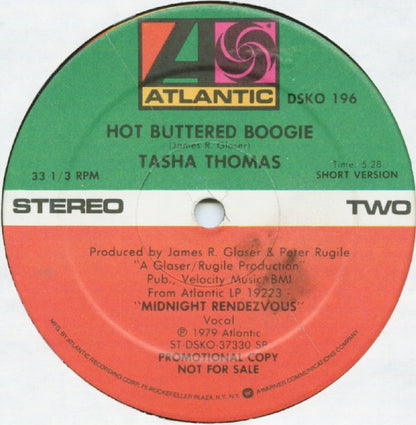 Tasha Thomas : Hot Buttered Boogie (12", Single, Promo)