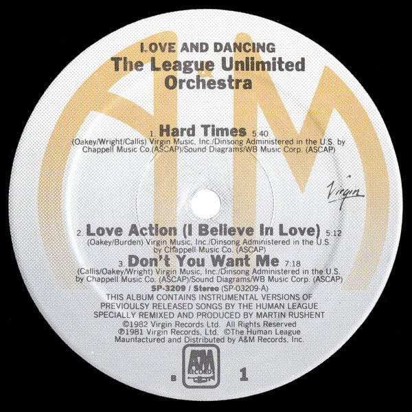 The League Unlimited Orchestra : Love And Dancing (LP, Album, B -)