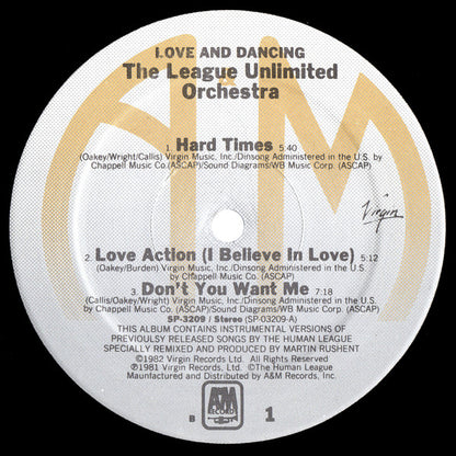 The League Unlimited Orchestra : Love And Dancing (LP, Album, B -)