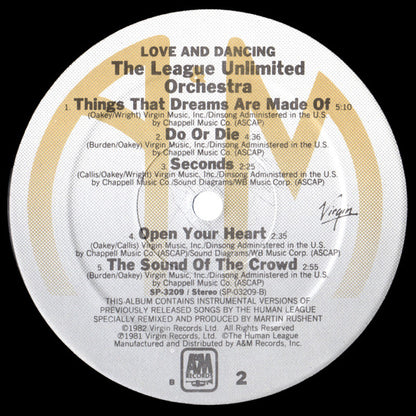 The League Unlimited Orchestra : Love And Dancing (LP, Album, B -)