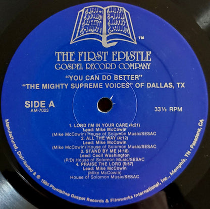 The Mighty Supreme Voices Of Dallas, Texas : You Can Do Better (LP, Album)