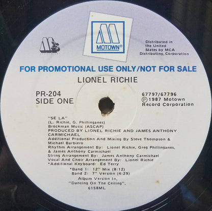 Lionel Richie : Se La (12", Maxi, Promo)
