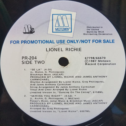 Lionel Richie : Se La (12", Maxi, Promo)