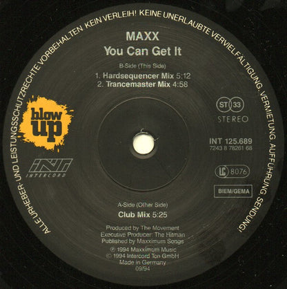 Maxx : You Can Get It (12")