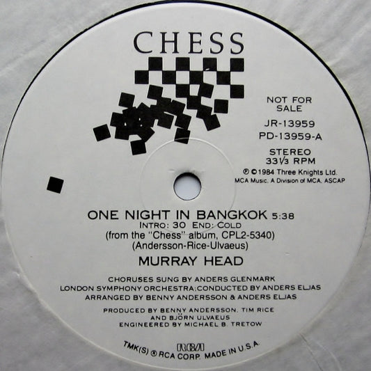 Murray Head : One Night In Bangkok (12", Promo)