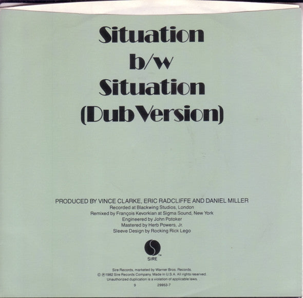 Yazoo : Situation (7", Single, Promo)