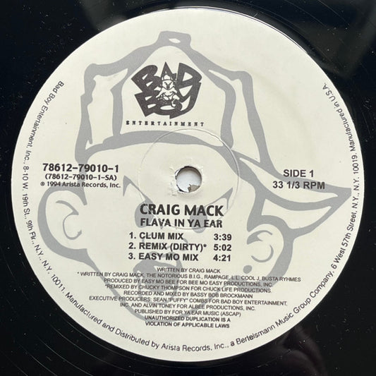 Craig Mack : Flava In Ya Ear (12", Single, Mis)