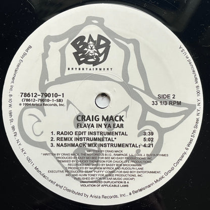 Craig Mack : Flava In Ya Ear (12", Single, Mis)
