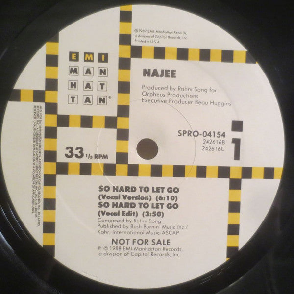 Najee : So Hard To Let Go (12", Promo)