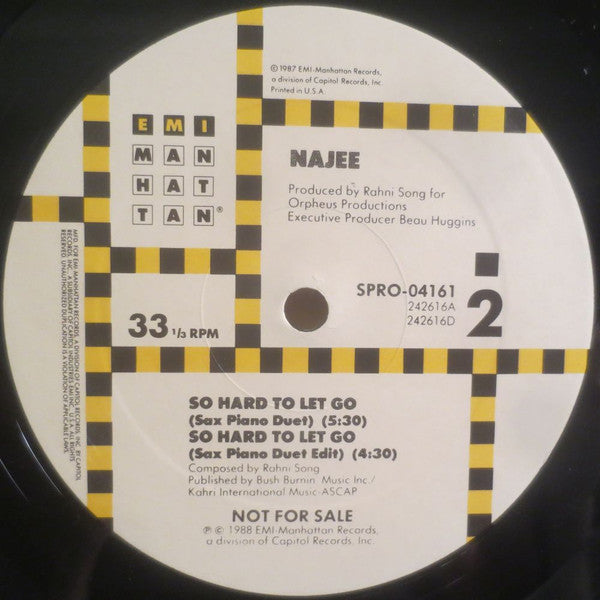 Najee : So Hard To Let Go (12", Promo)