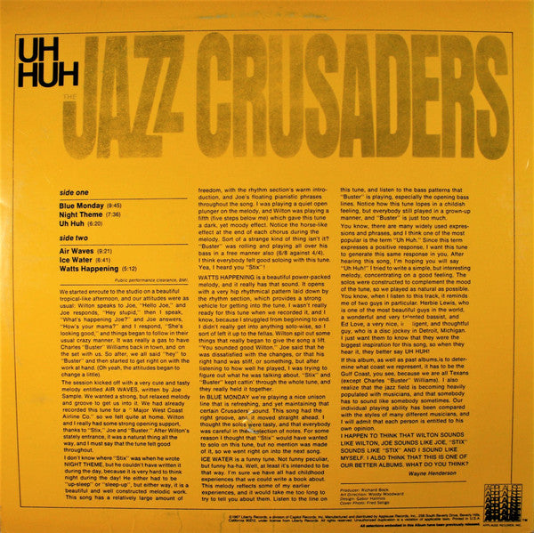 The Jazz Crusaders* : Uh Huh (LP, Album, RE, Sou)
