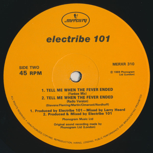 Electribe 101 : Tell Me When The Fever Ended (Remix) (12", Single)