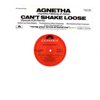 Agnetha Fältskog : Can't Shake Loose (Special AOR Remix) (12", Promo)