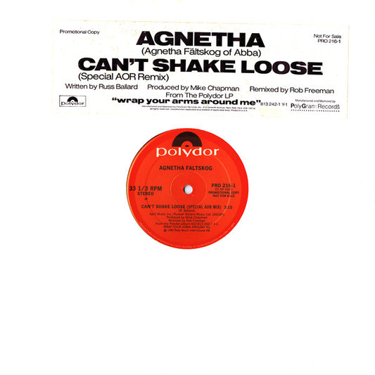 Agnetha Fältskog : Can't Shake Loose (Special AOR Remix) (12", Promo)