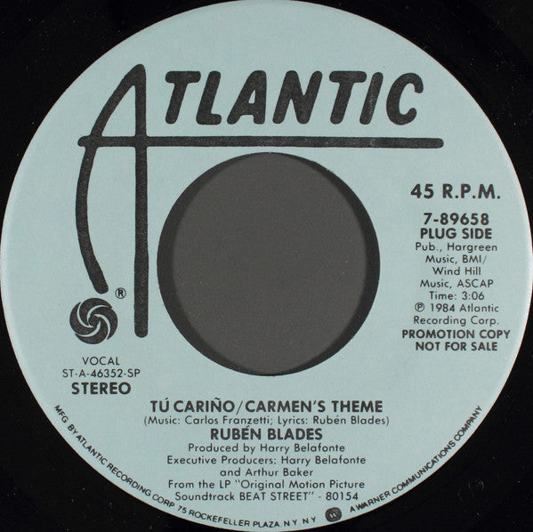 Rubén Blades* : Tú Cariño / Carmen's Theme (7", Promo)
