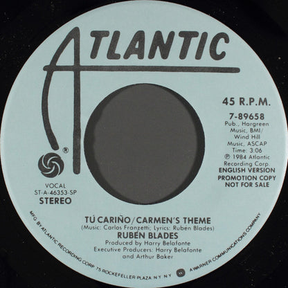 Rubén Blades* : Tú Cariño / Carmen's Theme (7", Promo)
