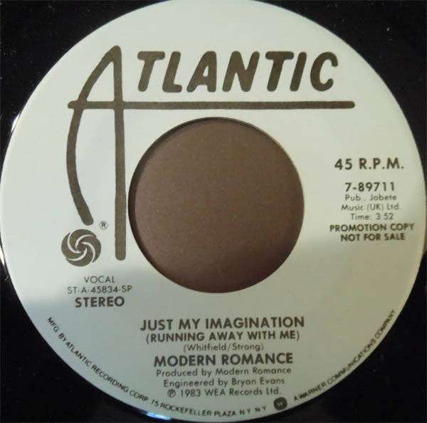Modern Romance : Just My Imagination (Running Away With Me) (7", Promo, SP )