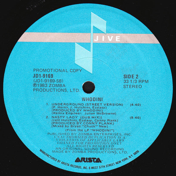 Whodini : Nasty Lady (12", Promo)