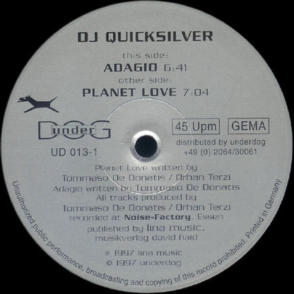 DJ Quicksilver : Planet Love / Adagio (12")