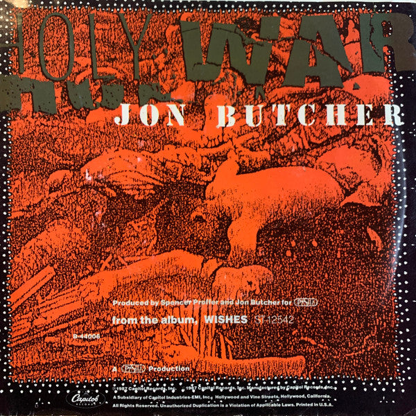 Jon Butcher : Holy War (7")