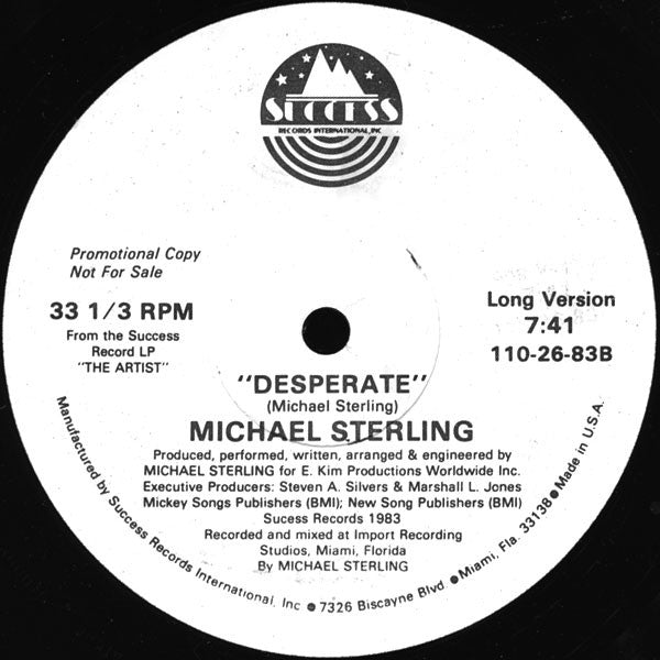 Michael Sterling : Desperate (12", Promo)