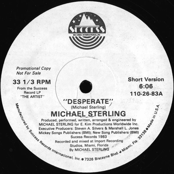 Michael Sterling : Desperate (12", Promo)