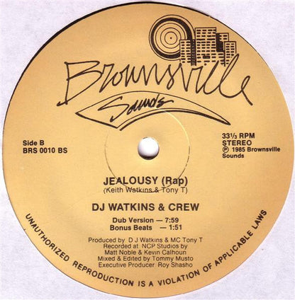DJ Watkins & Crew : Jealousy (12")