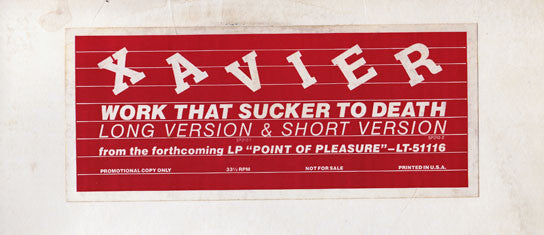 Xavier (2) : Work That Sucker To Death (12", Promo)