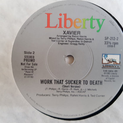 Xavier (2) : Work That Sucker To Death (12", Promo)