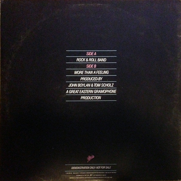 Boston : Rock & Roll Band / More Than A Feeling (12", Promo, Car)
