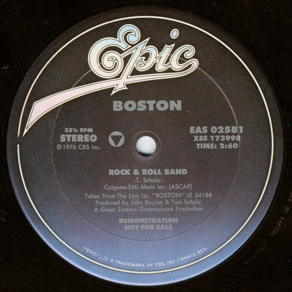 Boston : Rock & Roll Band / More Than A Feeling (12", Promo, Car)