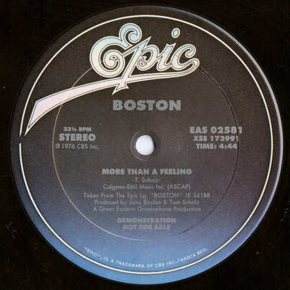 Boston : Rock & Roll Band / More Than A Feeling (12", Promo, Car)