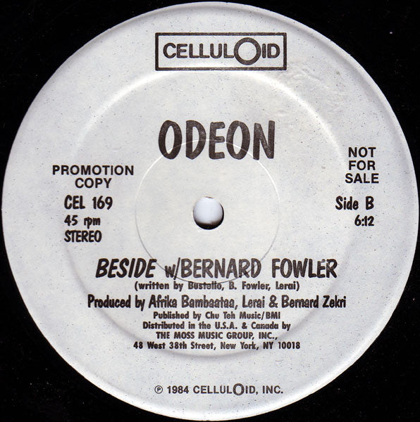 B-Side w/ Bernard Fowler : Odeon (12", Promo)