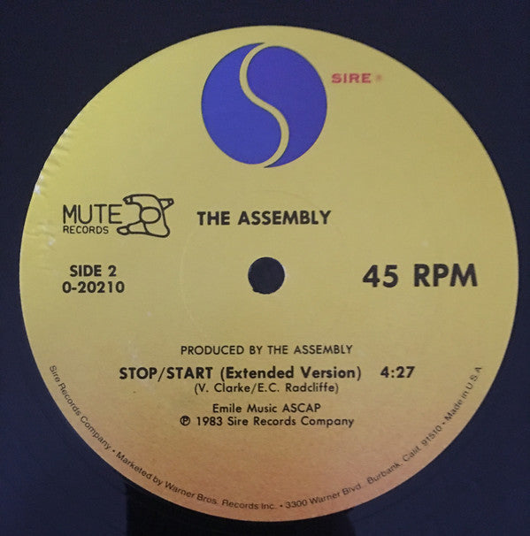 The Assembly : Never Never (Extended Version) / Stop / Start (Extended Version) (12", Maxi)
