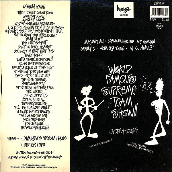 Malcolm McLaren Presents The World Famous Supreme Team Show* : Operaa House - Aria On Air (12")