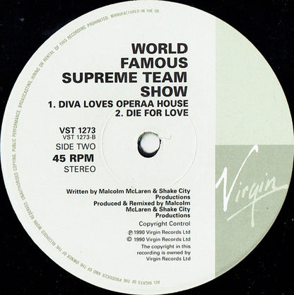 Malcolm McLaren Presents The World Famous Supreme Team Show* : Operaa House - Aria On Air (12")