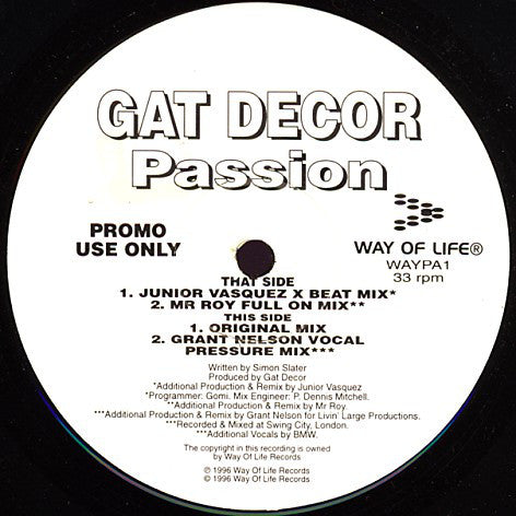 Gat Decor : Passion (2x12", Promo)