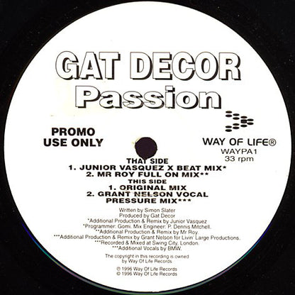 Gat Decor : Passion (2x12", Promo)