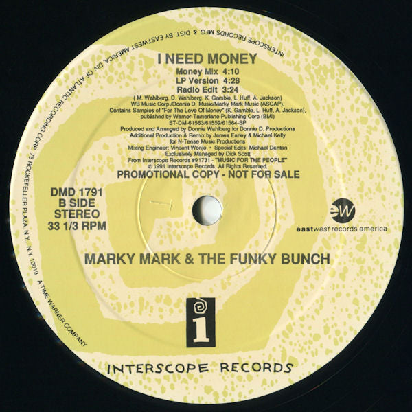 Marky Mark & The Funky Bunch : I Need Money (12", Promo)