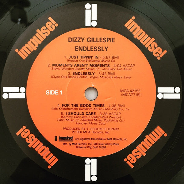 Dizzy Gillespie : Endlessly (LP, Album)