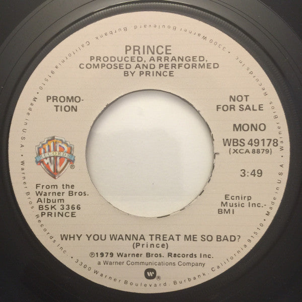 Prince : Why You Wanna Treat Me So Bad? (7", Single, Mono, Promo, Los)