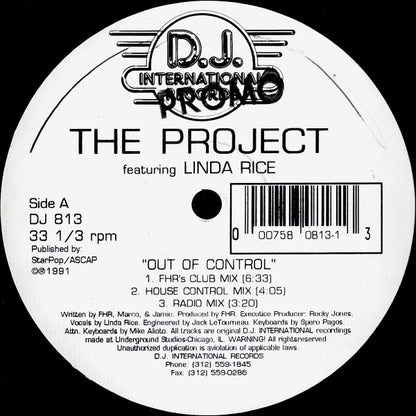 The Project (8) Featuring Linda Rice : Out Of Control (12")