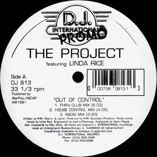The Project (8) Featuring Linda Rice : Out Of Control (12")