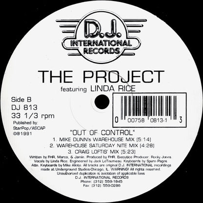The Project (8) Featuring Linda Rice : Out Of Control (12")