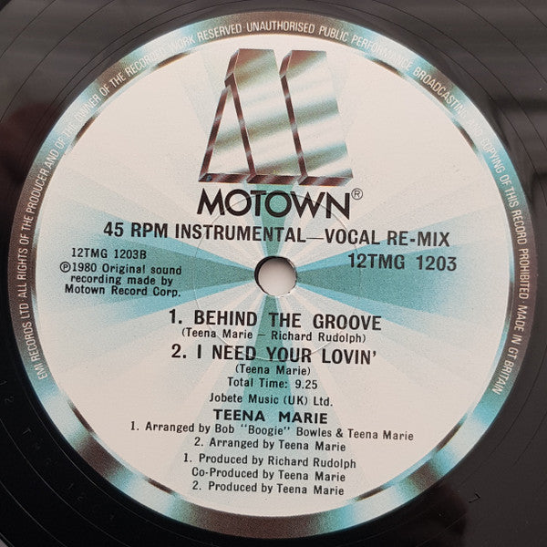 Teena Marie : I Need Your Lovin' (12", Single)