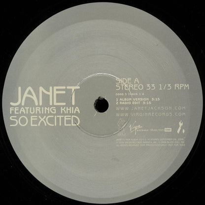 Janet* Featuring Khia : So Excited (12", Promo)